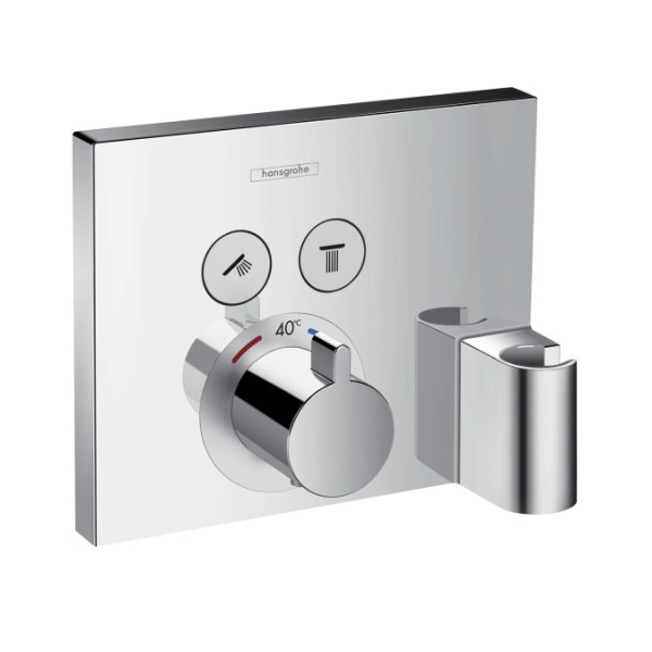 Mitigeur Thermostatique ShowerSelect 2 fonctions avec porter fixfit et corps d'encastrement iBox Universal