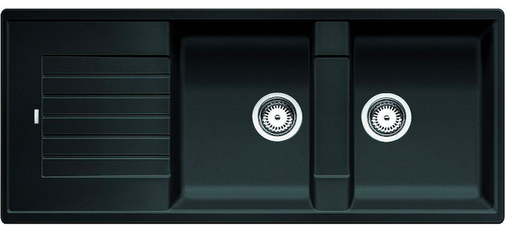 Blanco ZIA 8 S - évier en composite de granit SILGRANIT PuraDur double bac avec égouttoir, anthracite (515605)