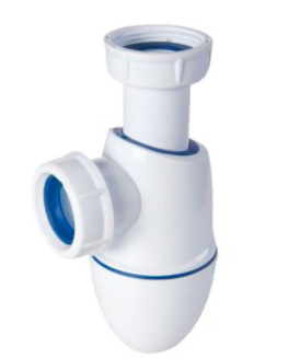 Nicoll Easyphon Siphon d'évier Bi-matière avec joint intégré 6/4", rosace et tuyau de vidange (0202075)