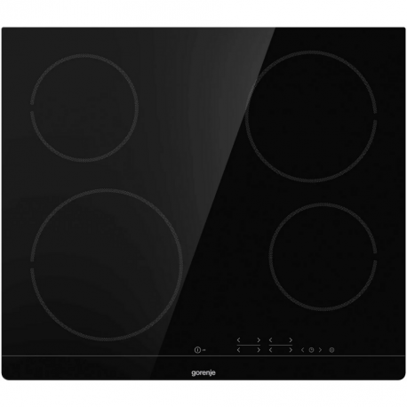 Gorenje Plaque de cuisson vitrocéramique encastrable avec 4 foyers Hi-light + Fonction Maintien au chaud, 6500 W, Noir (ECT641BSC)